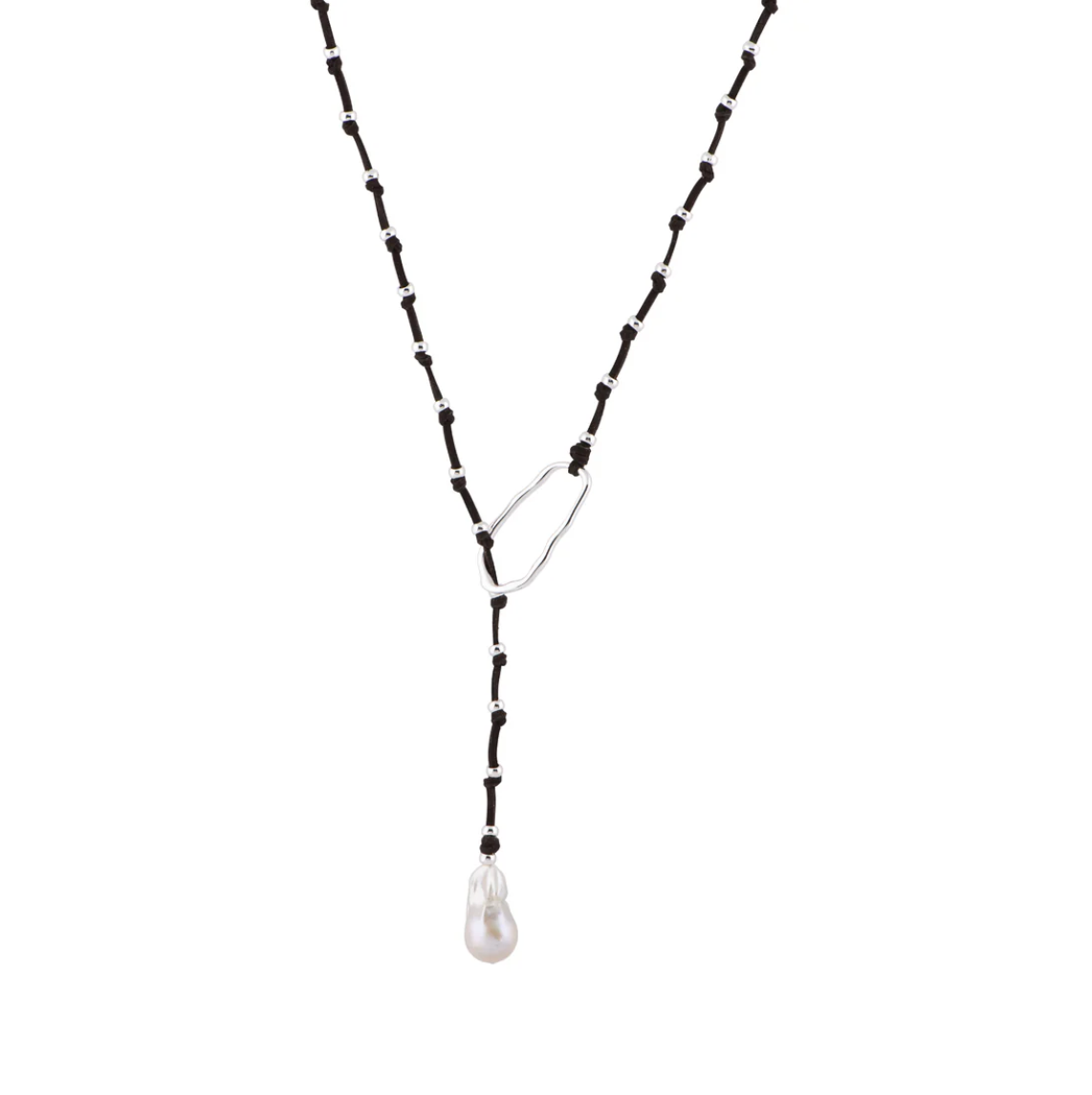 Carina Adjustable Suede and Freshwater Pearl Baroque Necklace