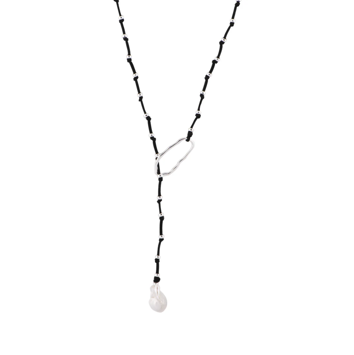 Carina Adjustable Suede and Freshwater Pearl Baroque Necklace