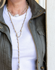 Carina Adjustable Suede and Freshwater Pearl Baroque Necklace