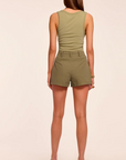 Hilary Canvas Mini Short in Safari Green by Ramy Brook