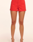 Hilary Canvas Mini Short in Crimson by Ramy Brook