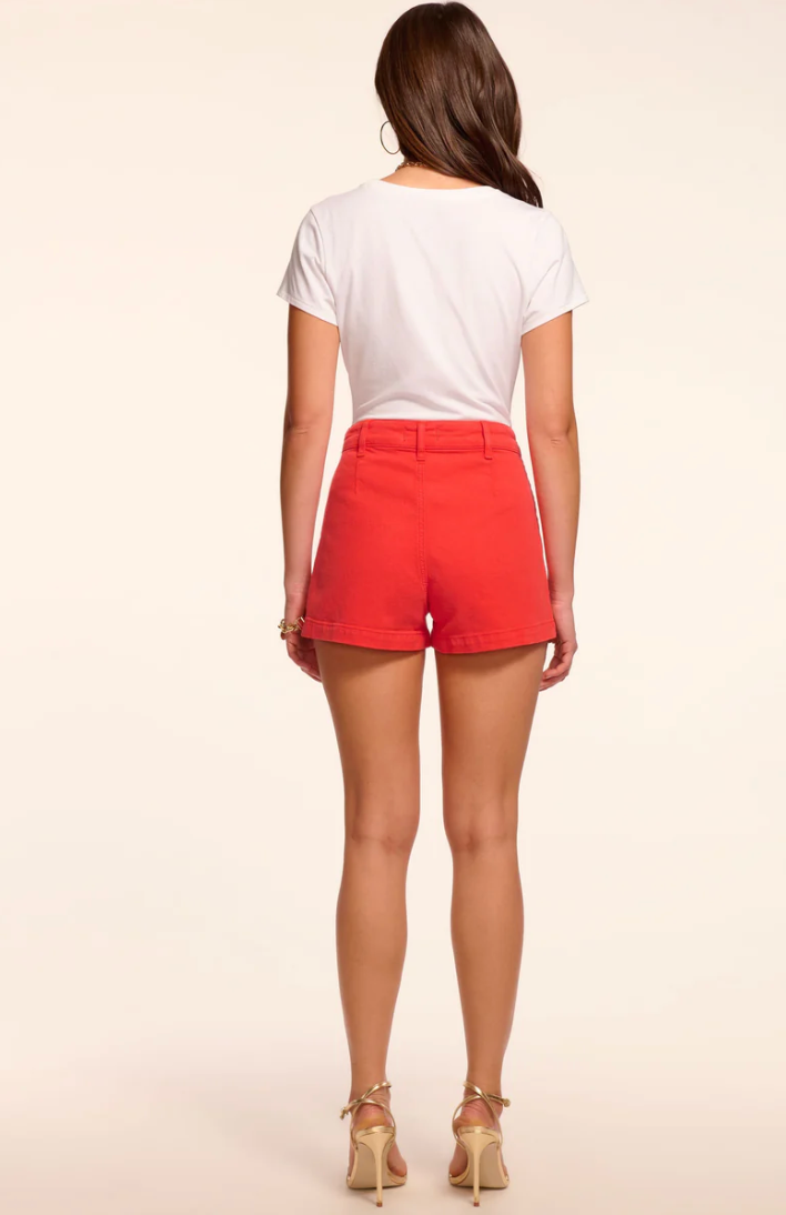 Hilary Canvas Mini Short in Crimson by Ramy Brook