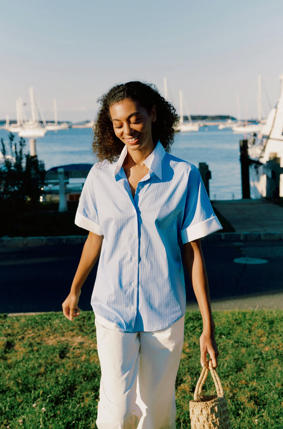 Lynn DC Shirt in Poolside Stripe by Kal Rieman