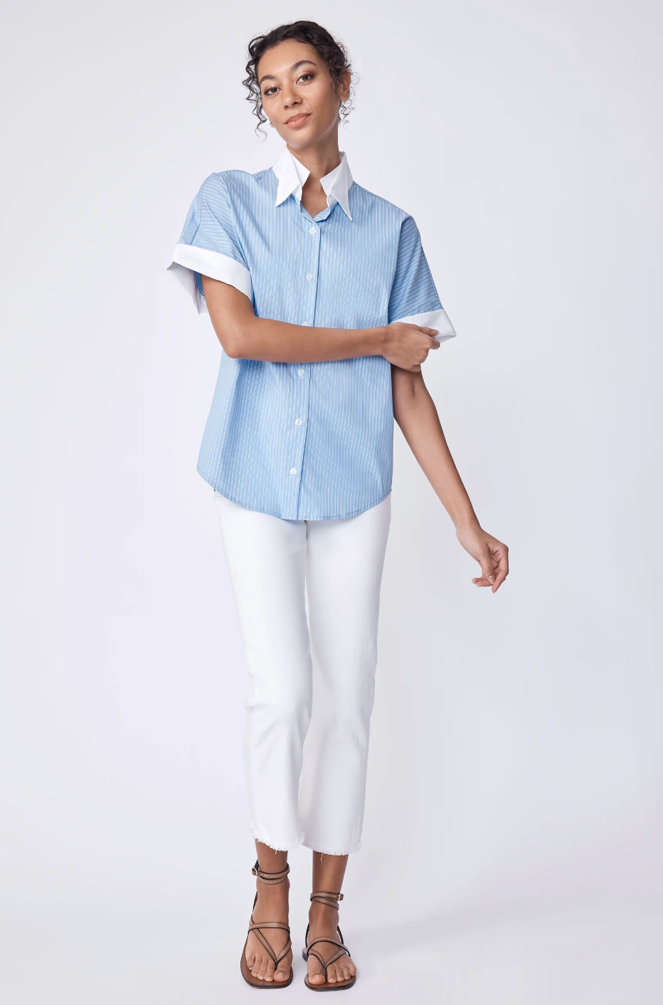 Lynn DC Shirt in Poolside Stripe by Kal Rieman