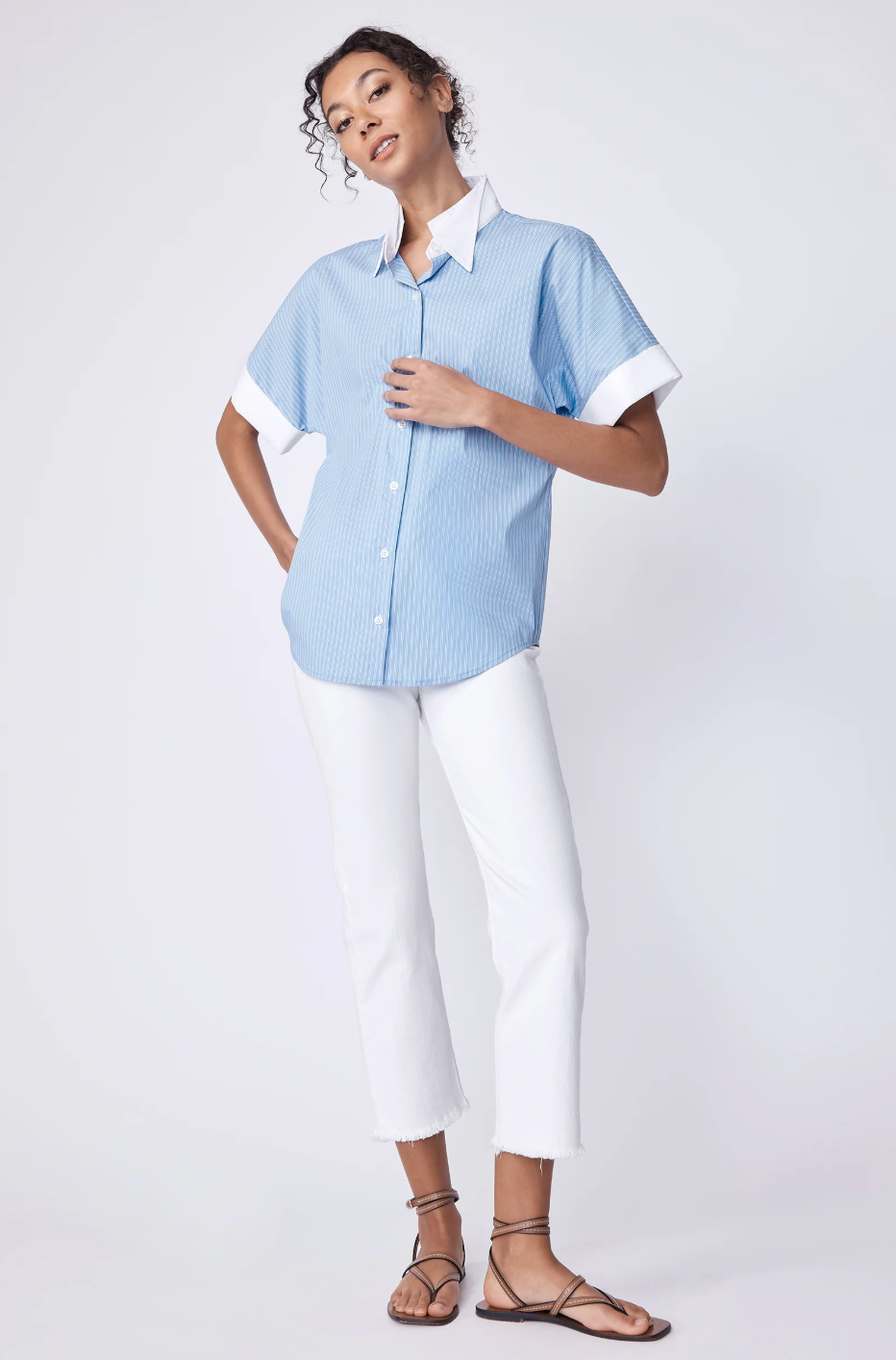 Lynn DC Shirt in Poolside Stripe by Kal Rieman