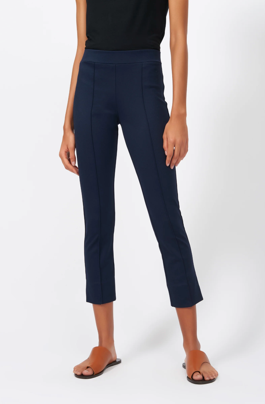 Pintuck Slit Capri in Navy by Kal Rieman