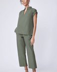 Jodie Gather Cap Sleeve in Cactus by Kal Rieman