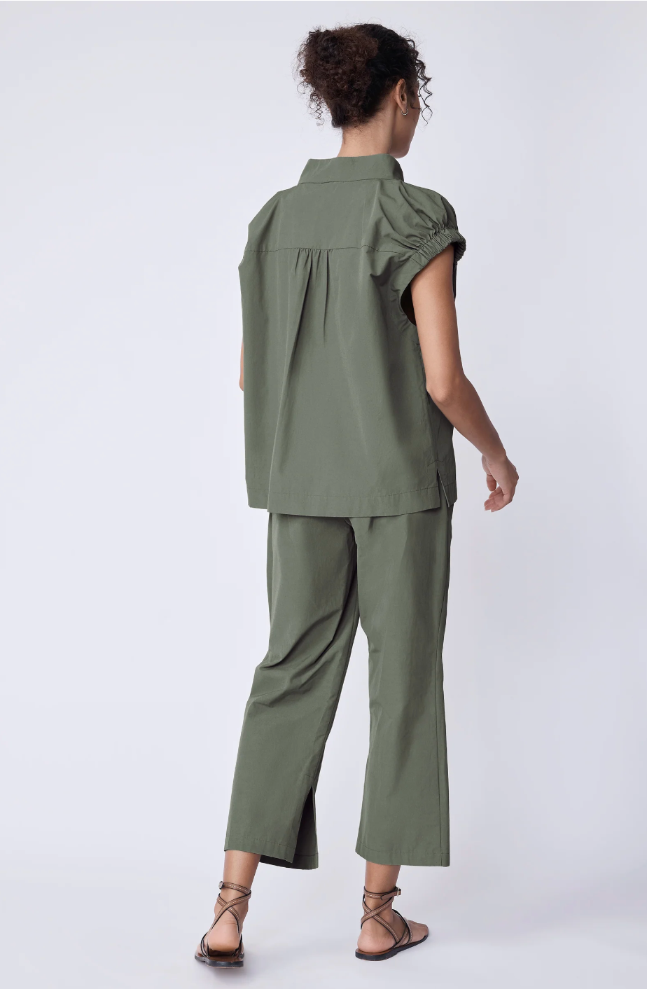 Jodie Gather Cap Sleeve in Cactus by Kal Rieman