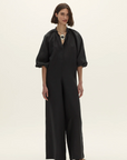 Arroyo Linen Jumpsuit in Black by Curatoria