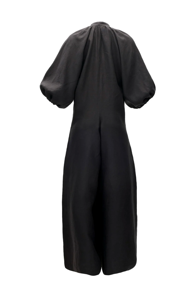Arroyo Linen Jumpsuit in Black by Curatoria