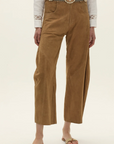 Quebrada Suede Trousers in Camel by Curatoria