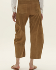 Quebrada Suede Trousers in Camel by Curatoria