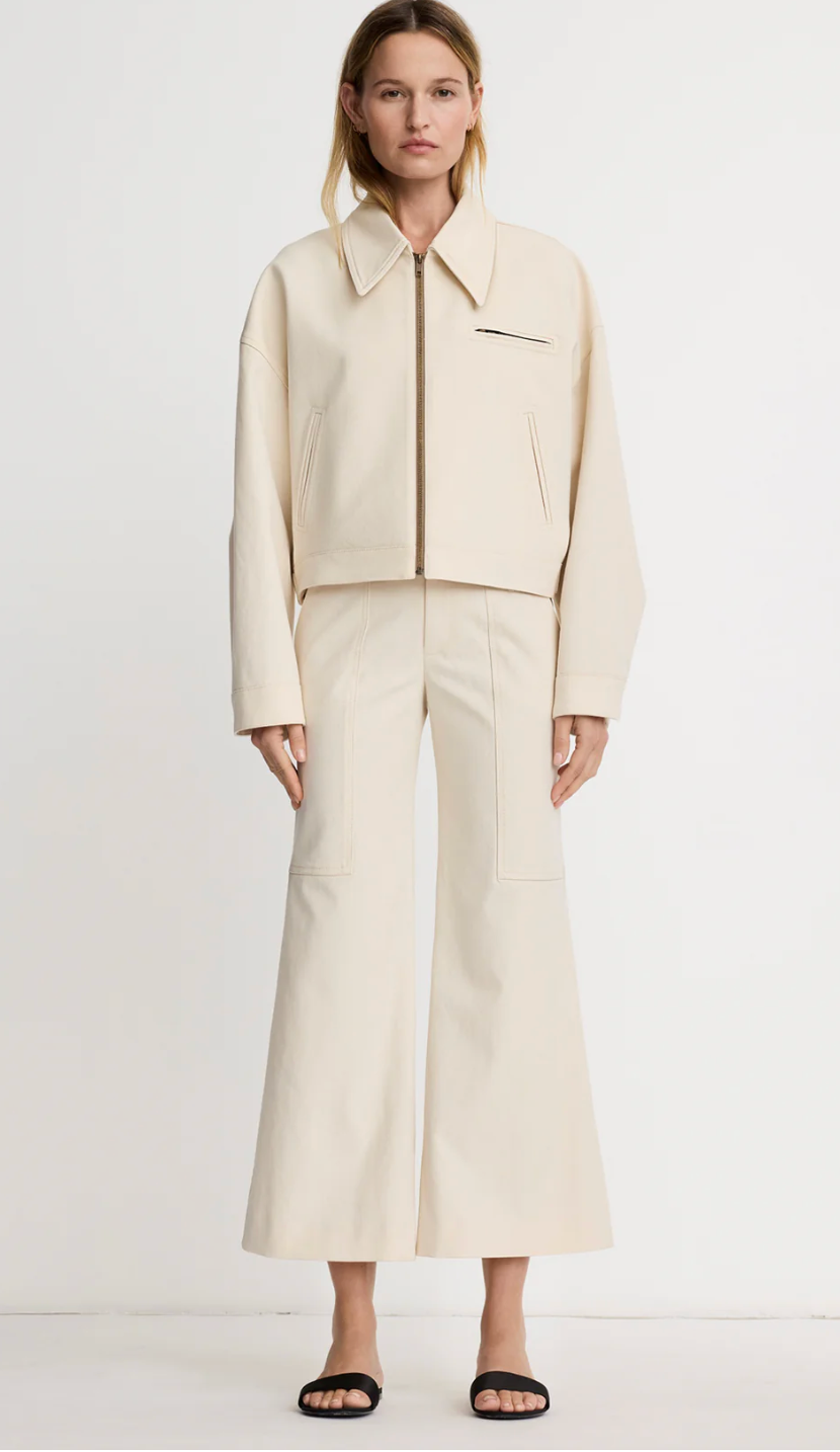Crop Zip Jacket in Ecru by Smythe