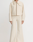 Crop Zip Jacket in Ecru by Smythe