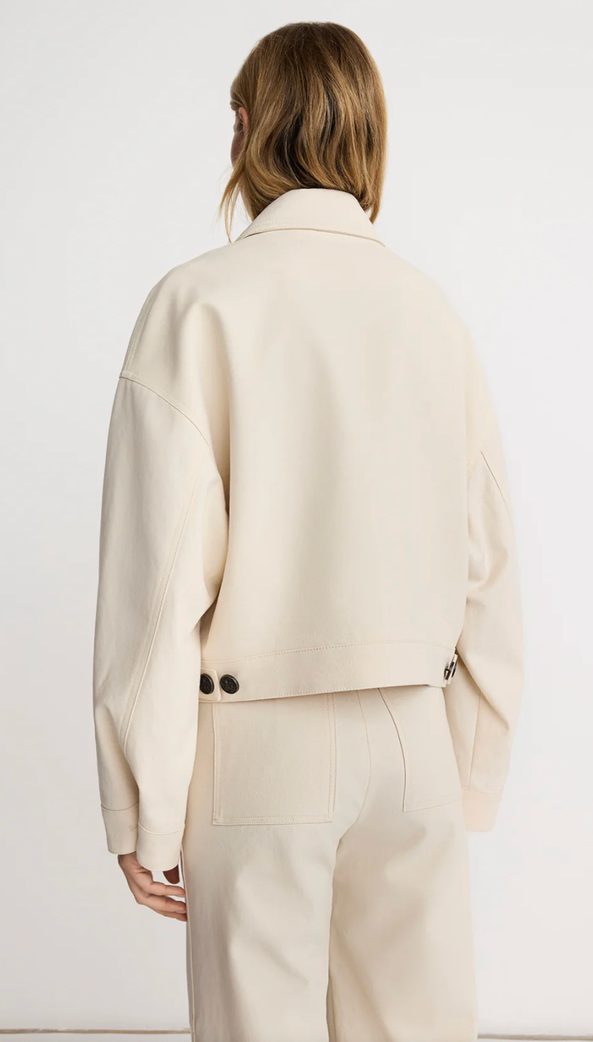 Crop Zip Jacket in Ecru by Smythe