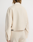 Crop Zip Jacket in Ecru by Smythe
