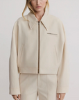 Crop Zip Jacket in Ecru by Smythe