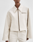 Crop Zip Jacket in Ecru by Smythe