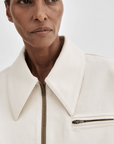 Crop Zip Jacket in Ecru by Smythe