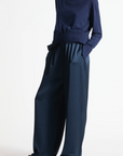 Elodie Layered Crewneck in Navy by Saint Art