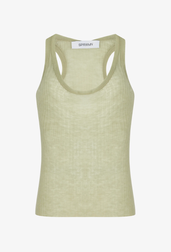 Scoop Neck Tank in Pistachio by SPRWMN