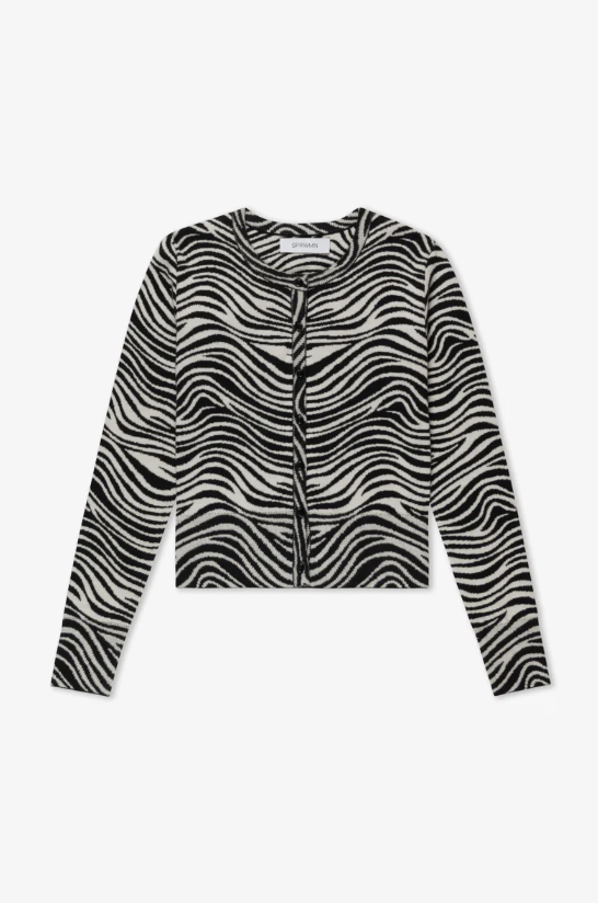 Cashmere Baby Cardigan in Zebra by SPRWMN