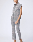 Lena Zip Vest in Sunset Plaid by Kal Rieman
