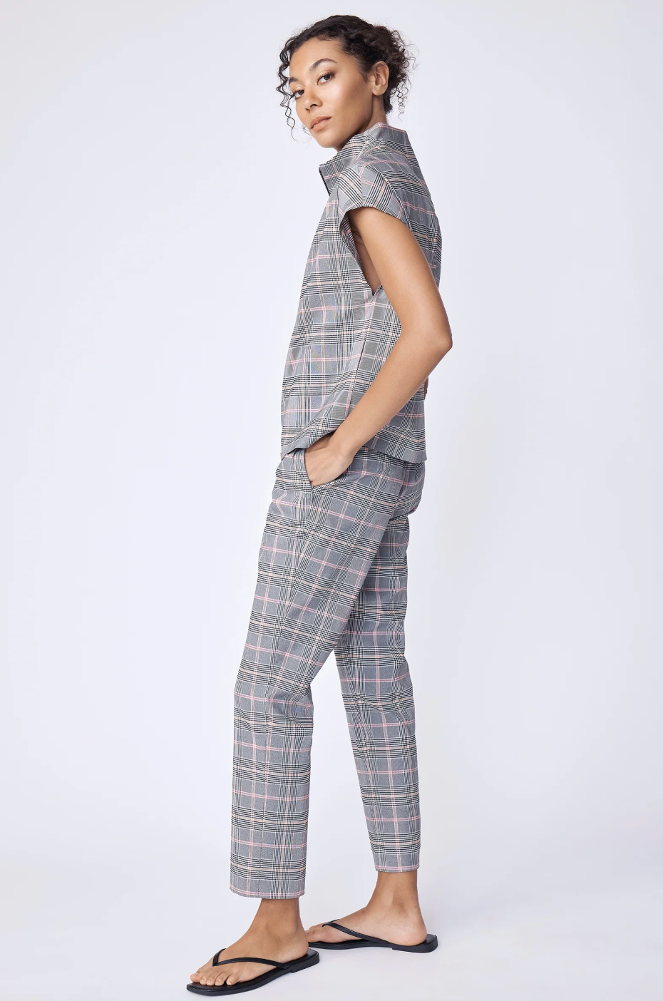 Lena Zip Vest in Sunset Plaid by Kal Rieman