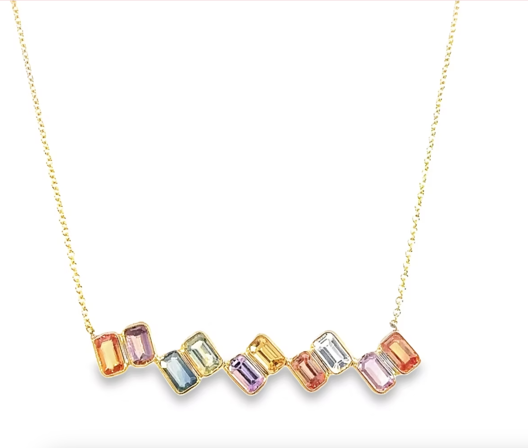 Rainbow Sapphire Necklace by Leela Grace Jewelry