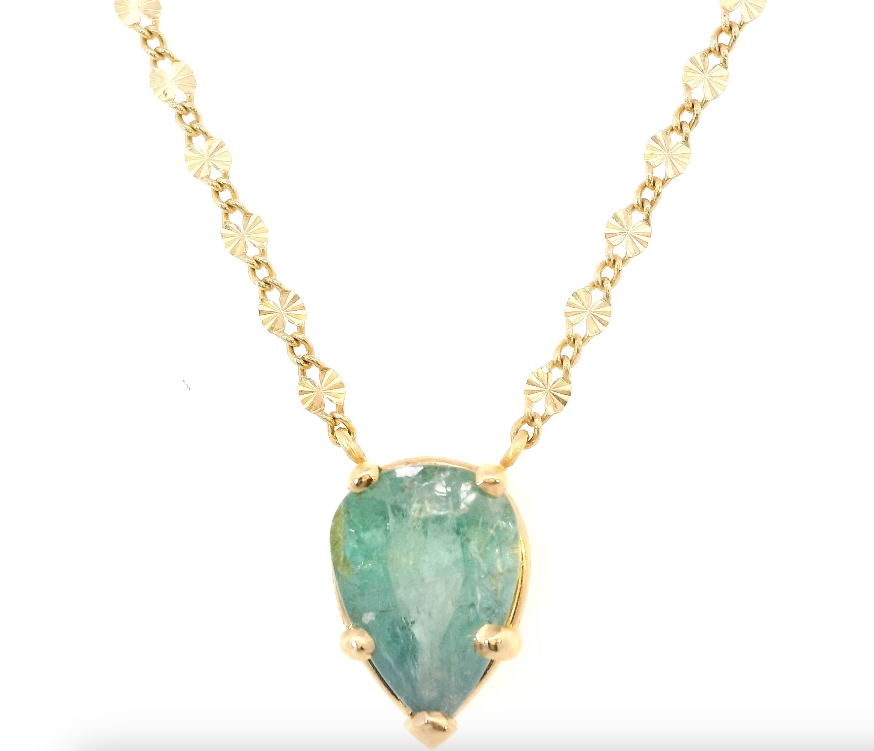 Green Tourmaline Teardrop by Leela Grace Jewelry