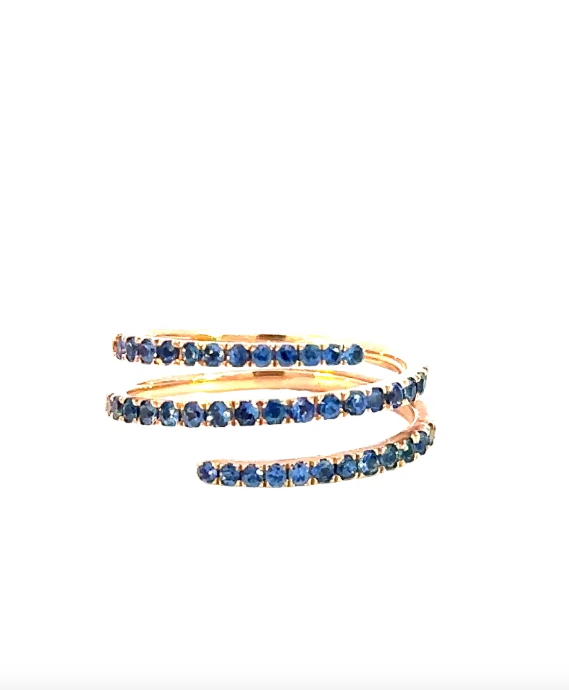 Blue Sapphire and Rose Gold Ring by Leela Grace Jewelry