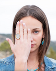 White Druzy Ring by Leela Grace Jewelry