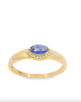 Blue Sapphire and Diamond Evil Eye Ring by Leela Grace Jewelry
