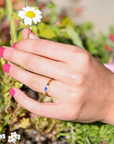 Blue Sapphire and Diamond Evil Eye Ring by Leela Grace Jewelry