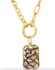 Moonstone and Diamond Dog Tag by Leela Grace Jewelry