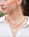 Moonstone and Diamond Dog Tag by Leela Grace Jewelry