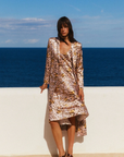 Emma Slip Dress in Blush Leopard by Catherine Gee