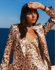 Emma Slip Dress in Blush Leopard by Catherine Gee