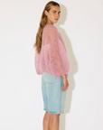 Mohair Light Bomber Cardigan in English Rose by Maiami
