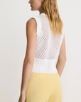 Mesh Knit Vest in White by Smythe