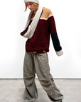 MATTE/SATIN LOOSE DRAWCORD BIGGY PANT in Mud by FREECITY