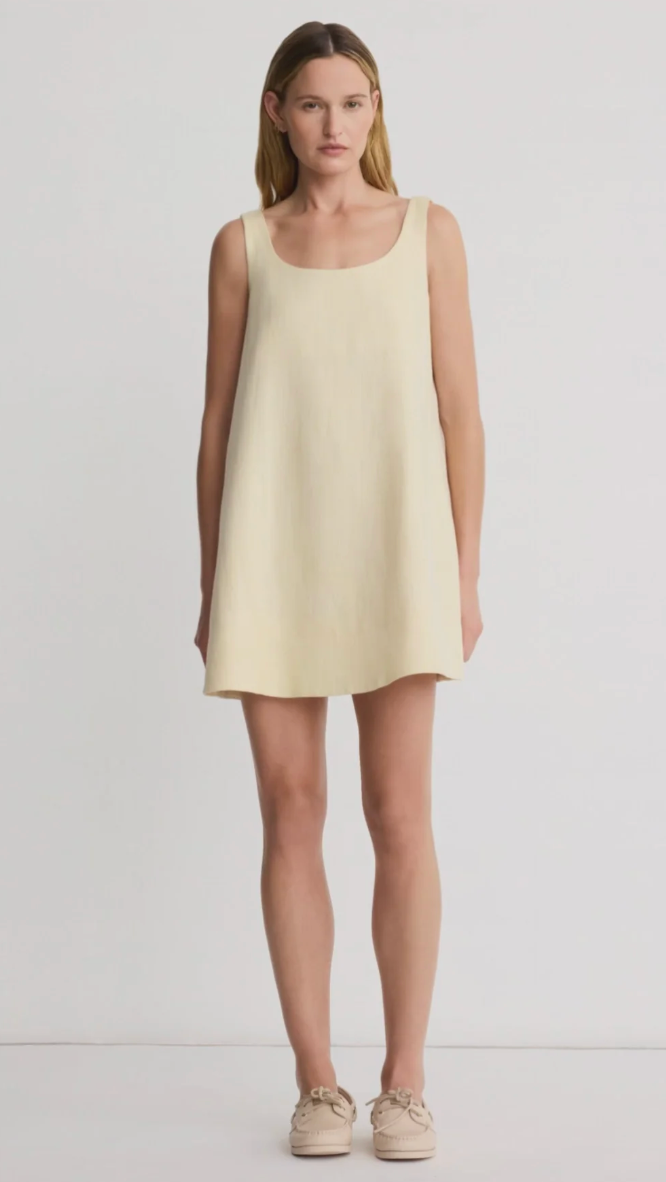 Mini Shift Dress in Butter by Smythe