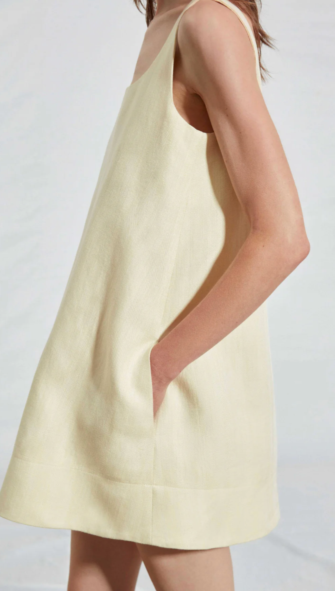 Mini Shift Dress in Butter by Smythe