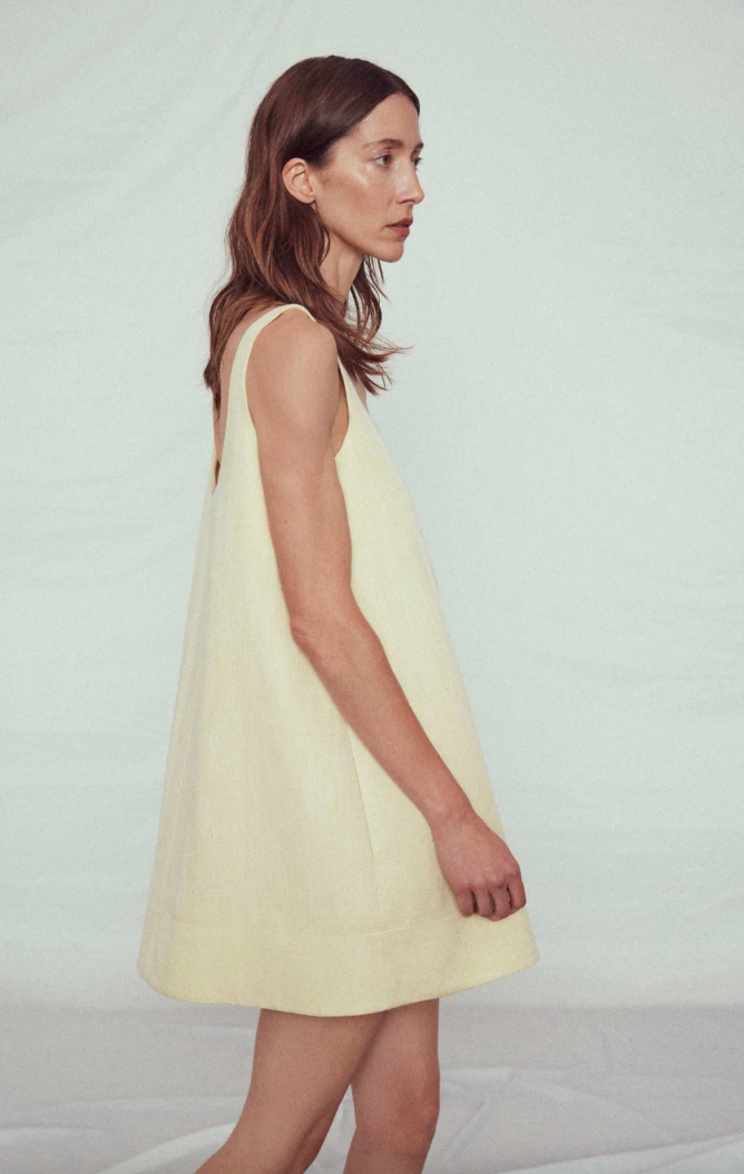 Mini Shift Dress in Butter by Smythe
