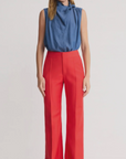 Wide Leg Pintuck Trouser in Poppy by Smythe
