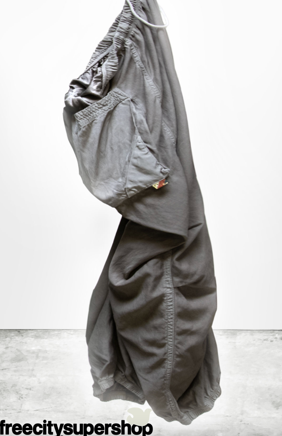 MATTE/SATIN LOOSE DRAWCORD BIGGY PANT in Mud by FREECITY