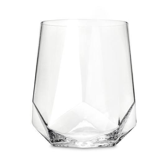 Faceted Stemless Crystal Wine Glasses - Set of 2 - Haven